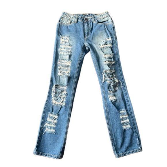 Distressed denim jeans - Picture 1 of 7